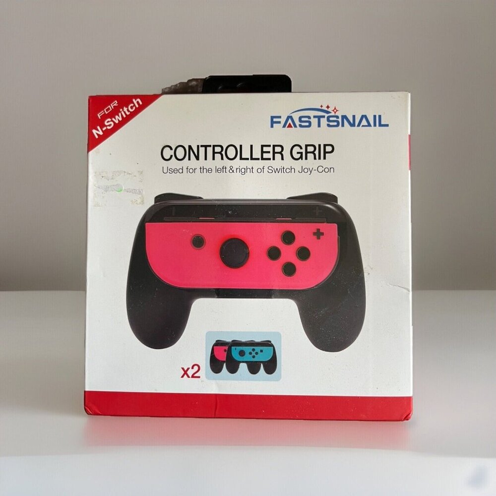FASTSNAIL Grips For Nintendo Switch Joy Cons - 2 Pack Red and Light Blue NEW!